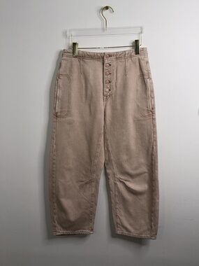 Free People We The Free Osaka Barrel Leg Pants Boho Chic Festival Pink Sz 27